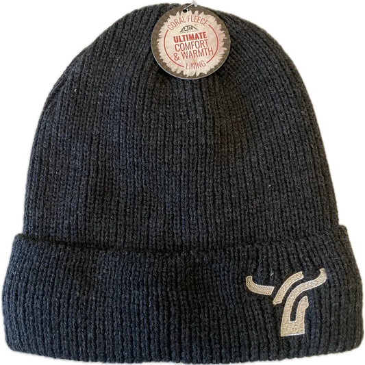 B8 Ranch Apparel Cuff Toque with Coral Fleece Lining - Dark Grey