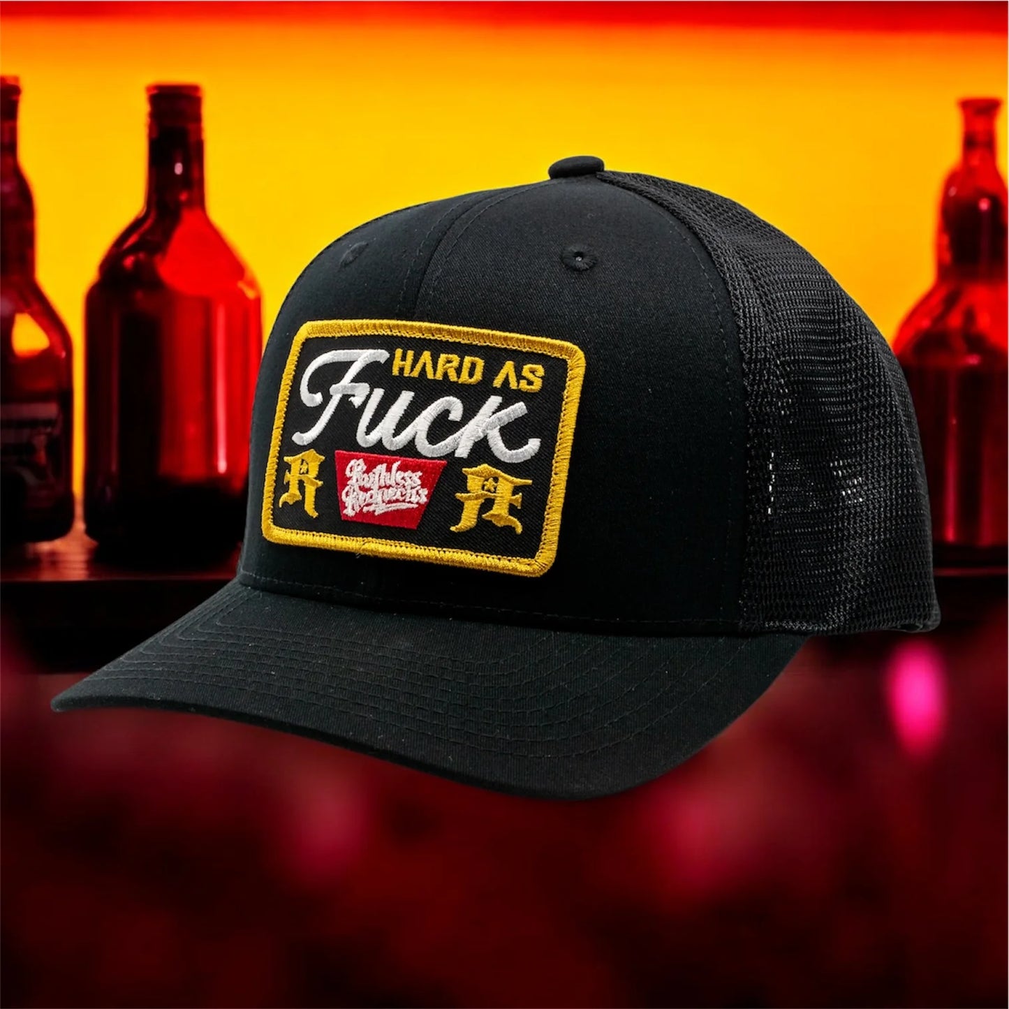 Ruthless Rednecks Black Label Curved Brim Cap- Black