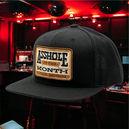Ruthless Rednecks Asshole Of The Month Flat Brim Cap - Black