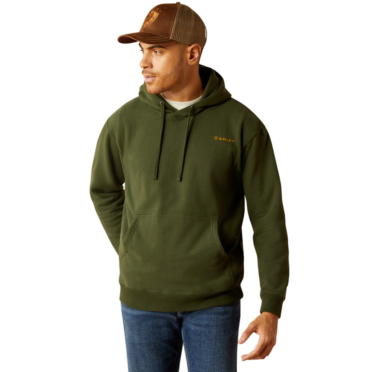 Ariat Men's  Barbwire Skull Hoodie- Dark Green