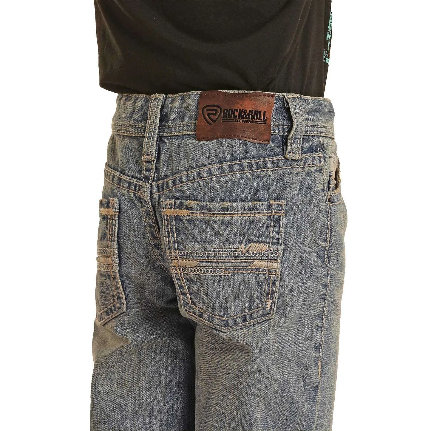 Rock & Roll Boy's Straight Raised Bootcut Jeans