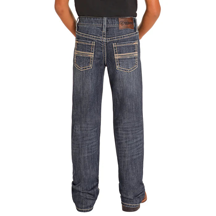 Rock & Roll Boy's Straight Rope Bootcut Jeans - Dark Vintage