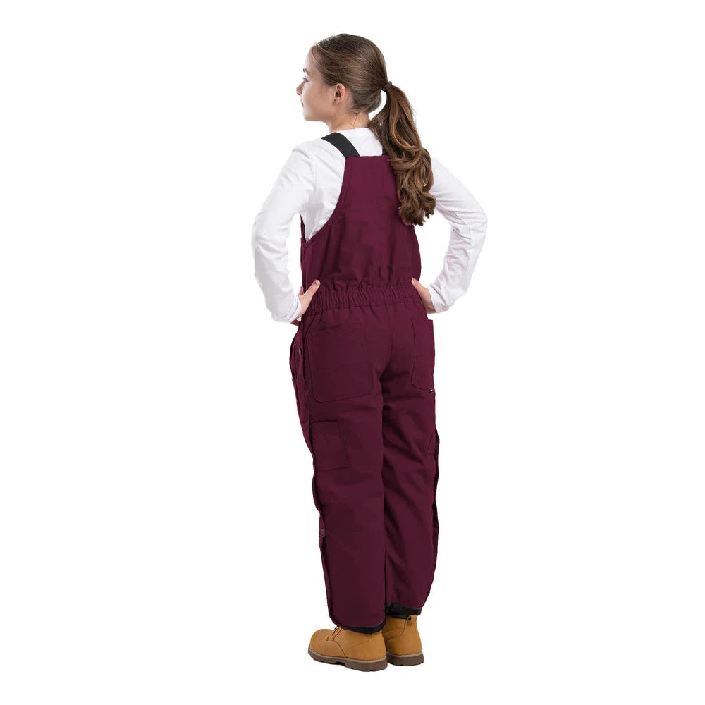 Berne Youth Washed Insulated Bib Overalls - Plum