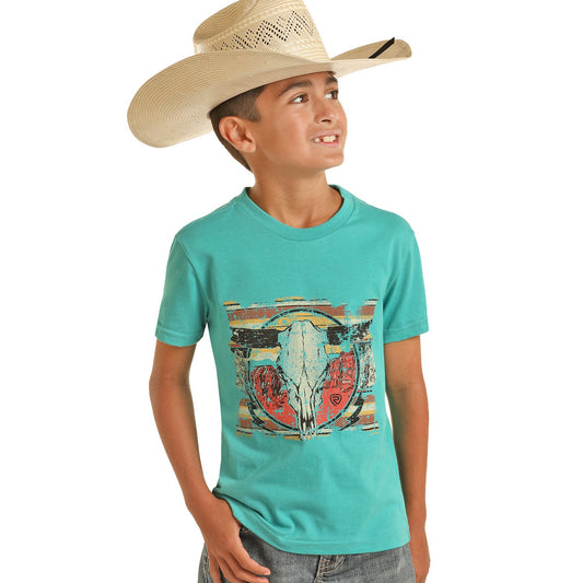 Rock & Roll Boy's Graphic Tee - Turquoise
