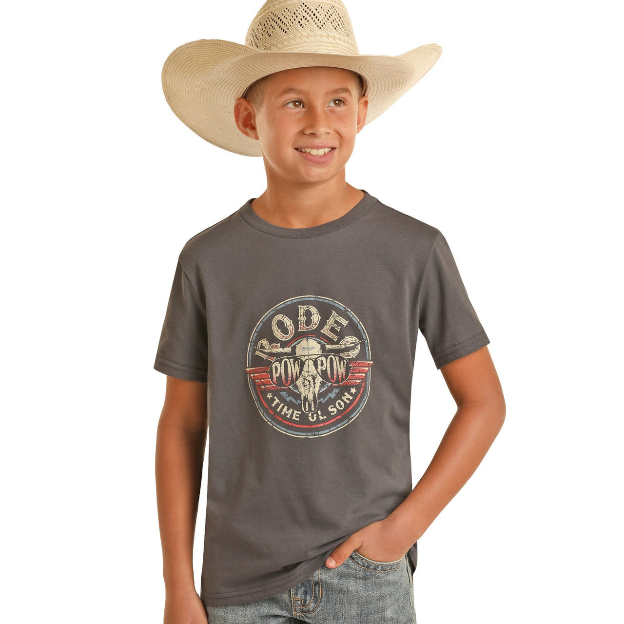 Rock & Roll Boy's Dale Graphic Tee - Charcoal