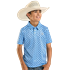 Rock & Roll Boy's Mini Aztec Geo Print Short Sleeve Polo Shirt - Blue