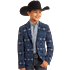 Rock & Roll Boy's Southwest Printed Sports Coat - Navy