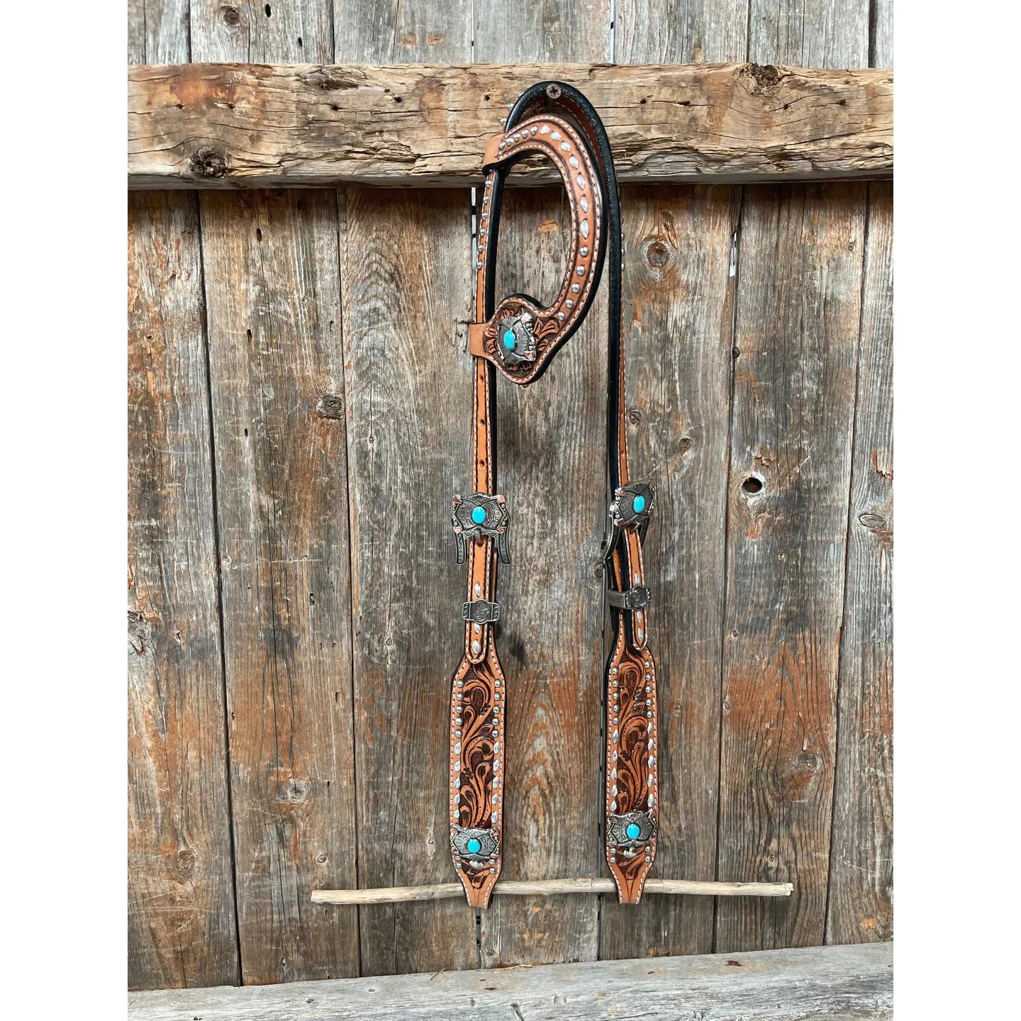 Rodeo Drive Buckstitch with Browband 1 Ear Breastcollar Tack Set One Ear ONLY - Silver