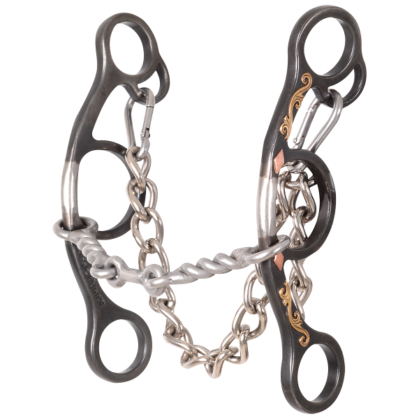 Classic Equine Twisted Wire Dogbone Short Shank Gag Barrel Bit - Diamond3