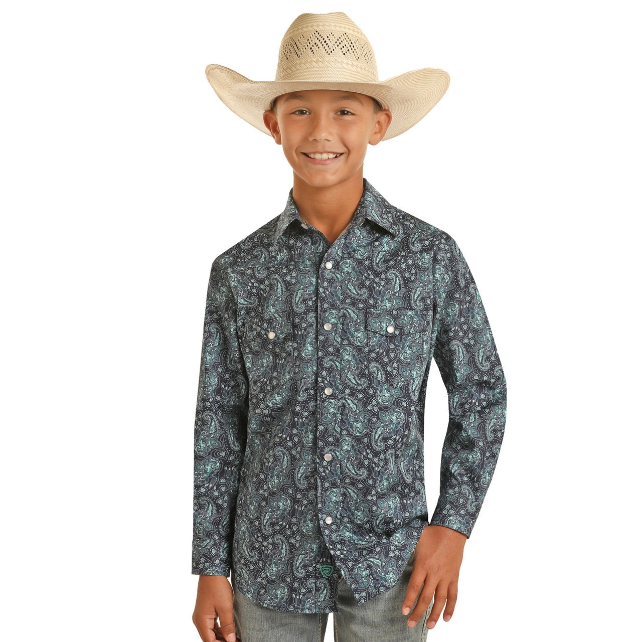 Rock & Roll Boy's RRD Long Sleeve 2 Pocket Shirt - Paisley