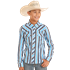 Rock & Roll Boy's Tek Ripstop Stripes Print SS Shirt - White