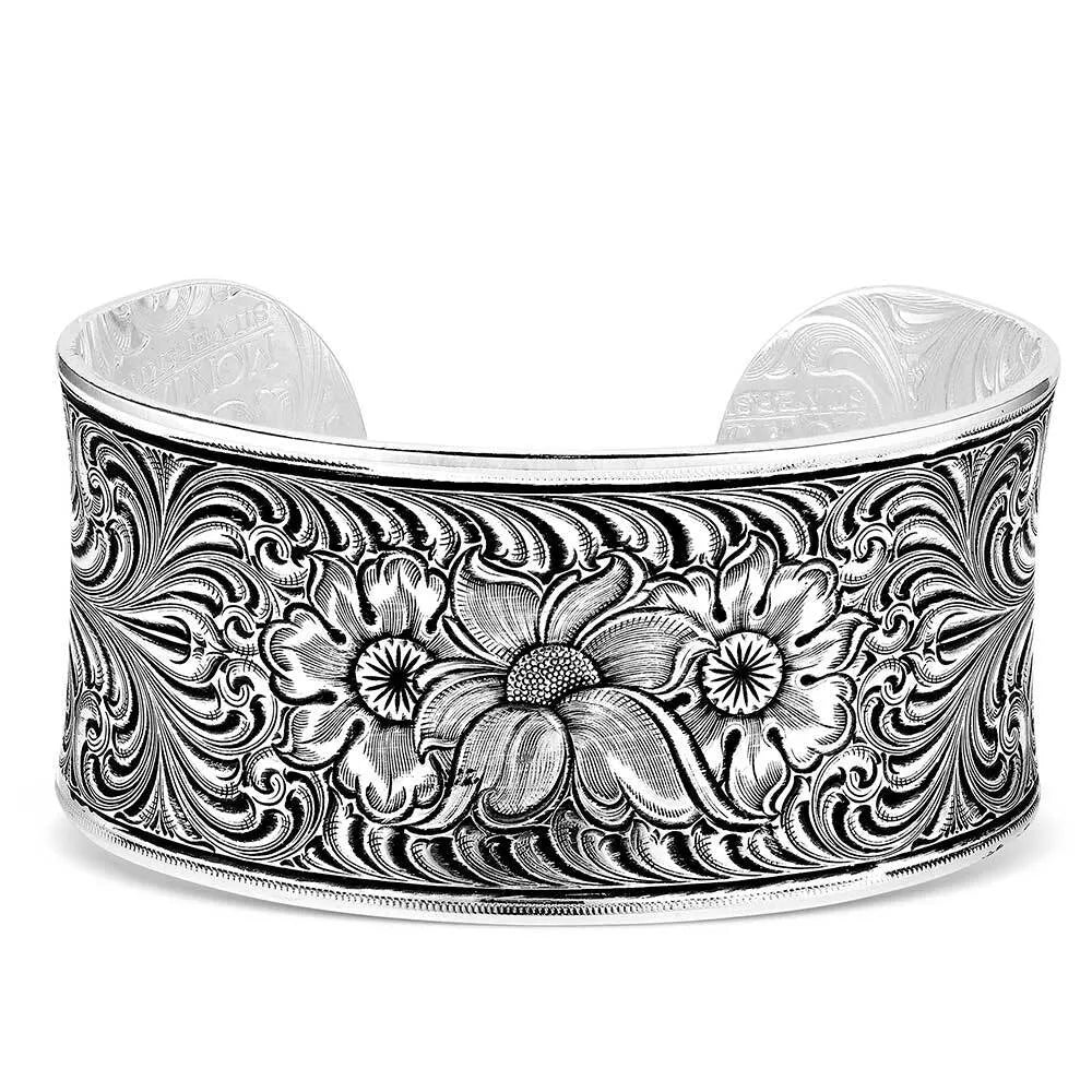 Montana Silversmith Wildflower Impressions 3 Flower Cuff Bracelet
