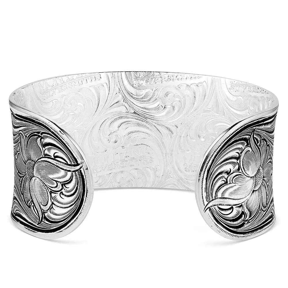 Montana Silversmith Wildflower Impressions 3 Flower Cuff Bracelet