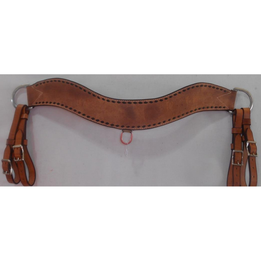 Irvine Rough Out Buckstitch Latigo Tripping Breast Collar - Dark Oil