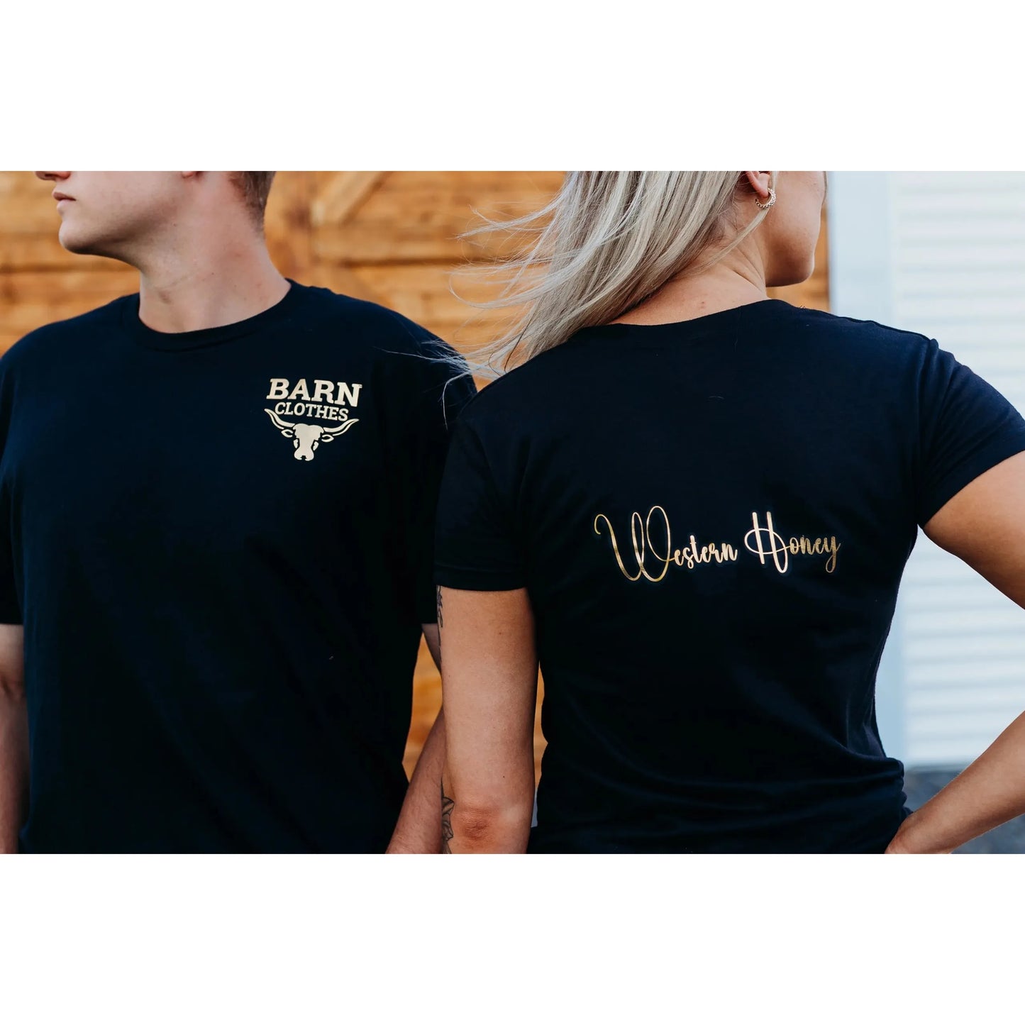 Barn Clothes Unisex Western Honey Short Sleeve Tee Shirt - Black