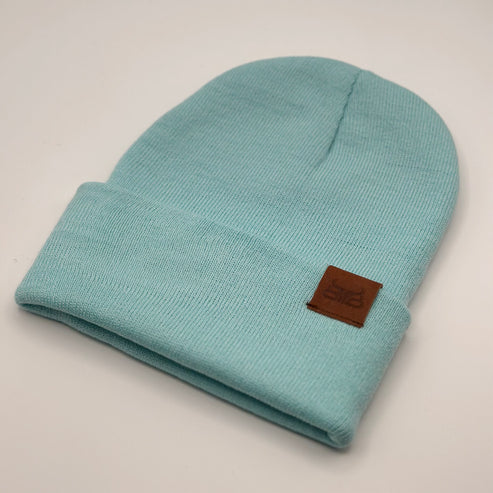 Baredown Brand Leather Tag Beanie - Multiple Colours