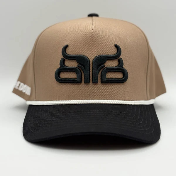 Baredown Brand Cheyenne A-Frame Curved Bill Cap - Beige/Black