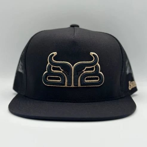 Baredown Brand Black & Tan Flat Brim Cap