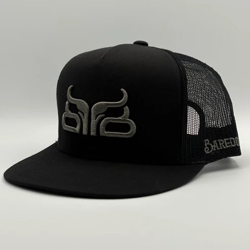 Baredown Brand Smoke Flat Bill Cap - Black/Grey