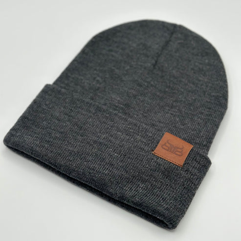 Baredown Brand Leather Tag Beanie - Multiple Colours