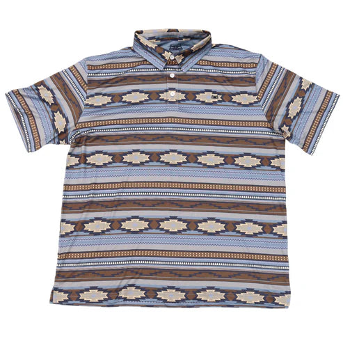 Baredown Brand Men's Aztec Polo Shirt - Brown