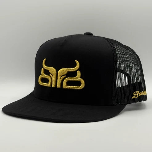 Baredown Brand Payday Flat Brim Cap - Black/Gold