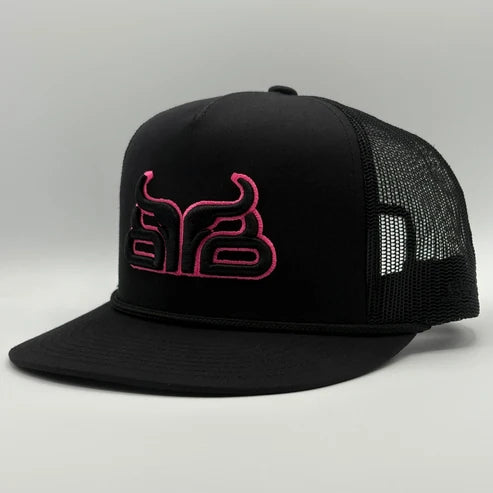 Baredown Brand The Cam Flat Brimmed Hat - Black/Pink