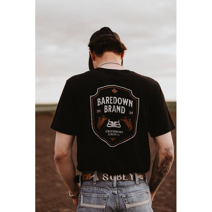 Baredown Brand Unisex Crest Tee Shirt - Black