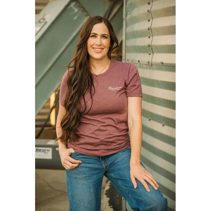 Baredown Brand Unisex Mesa Tee Shirt - Heather Maroon