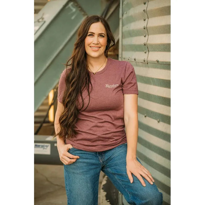 Baredown Brand Unisex Mesa Tee Shirt - Heather Maroon