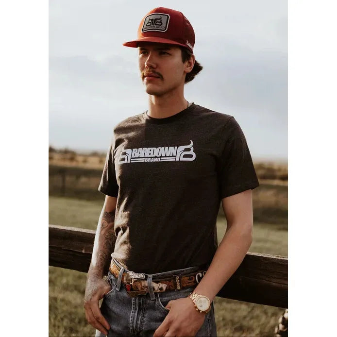 Baredown Brand Unisex The Split Tee Shirt - Dark Heather Grey