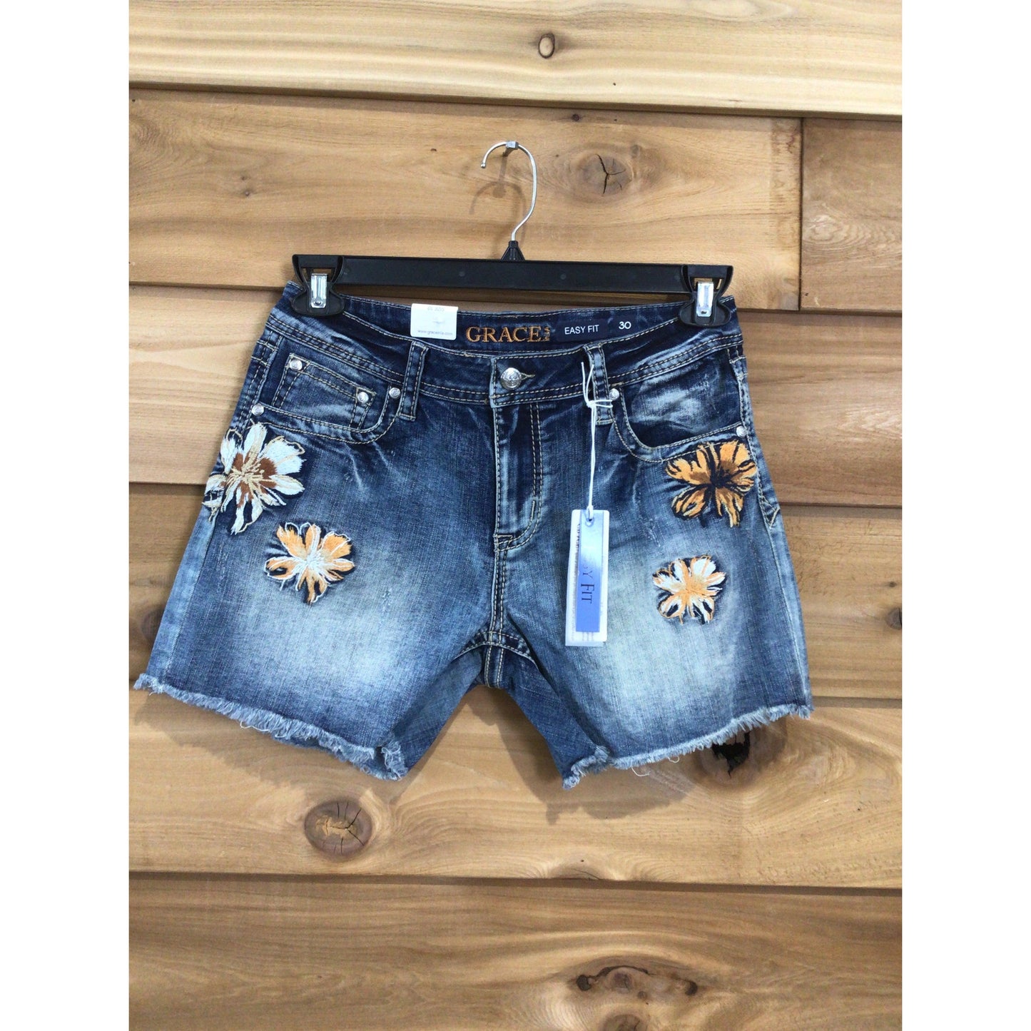 Grace in LA Women's Floral Embeleshed Shorts