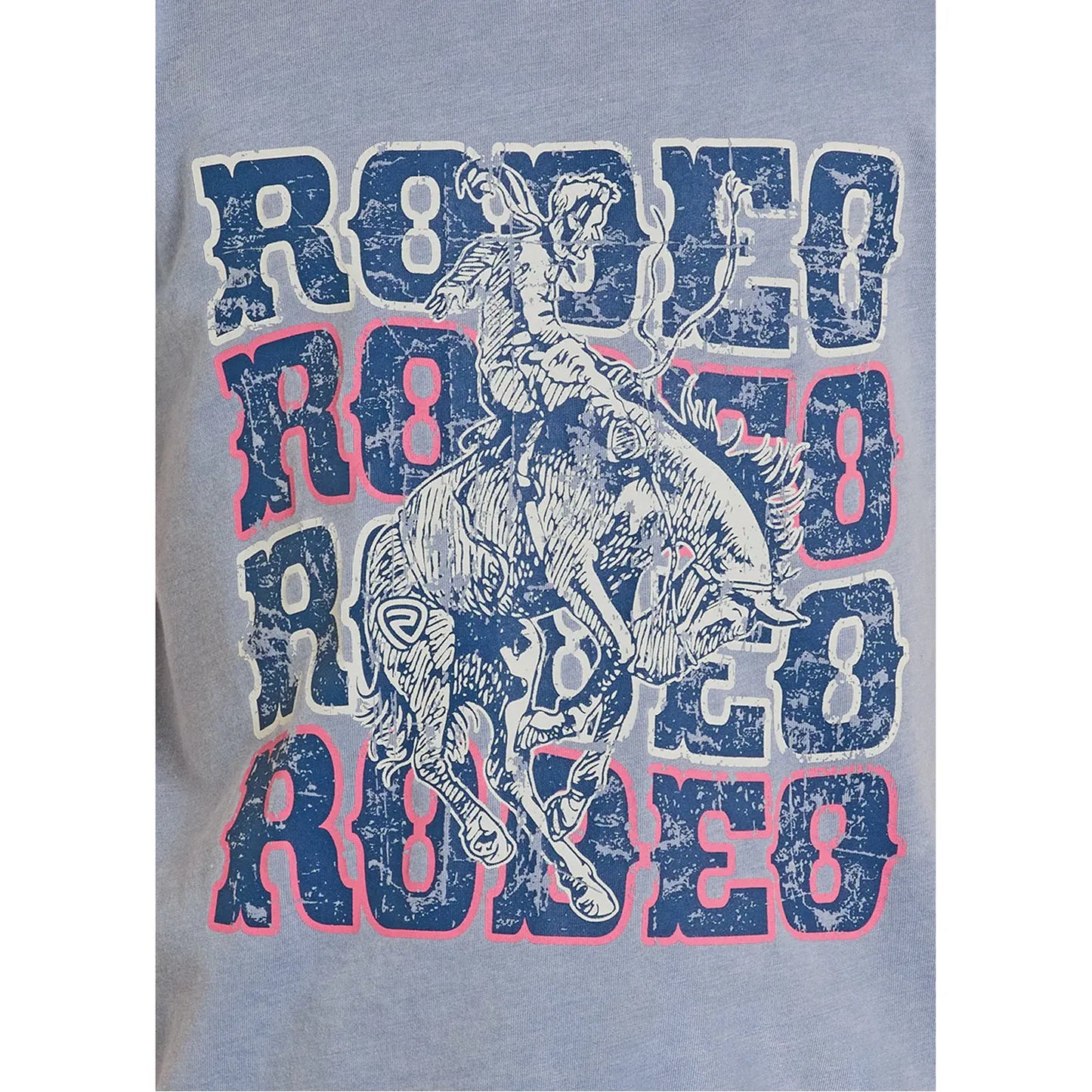 Rock & Roll Girl's  Graphic Tee with Star Print-Blue