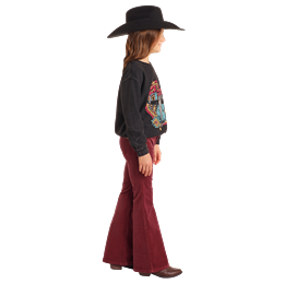 Rock & Roll Girl's Corduroy Flare Pant- Maroon