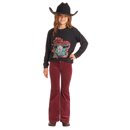 Rock & Roll Girl's Corduroy Flare Pant- Maroon