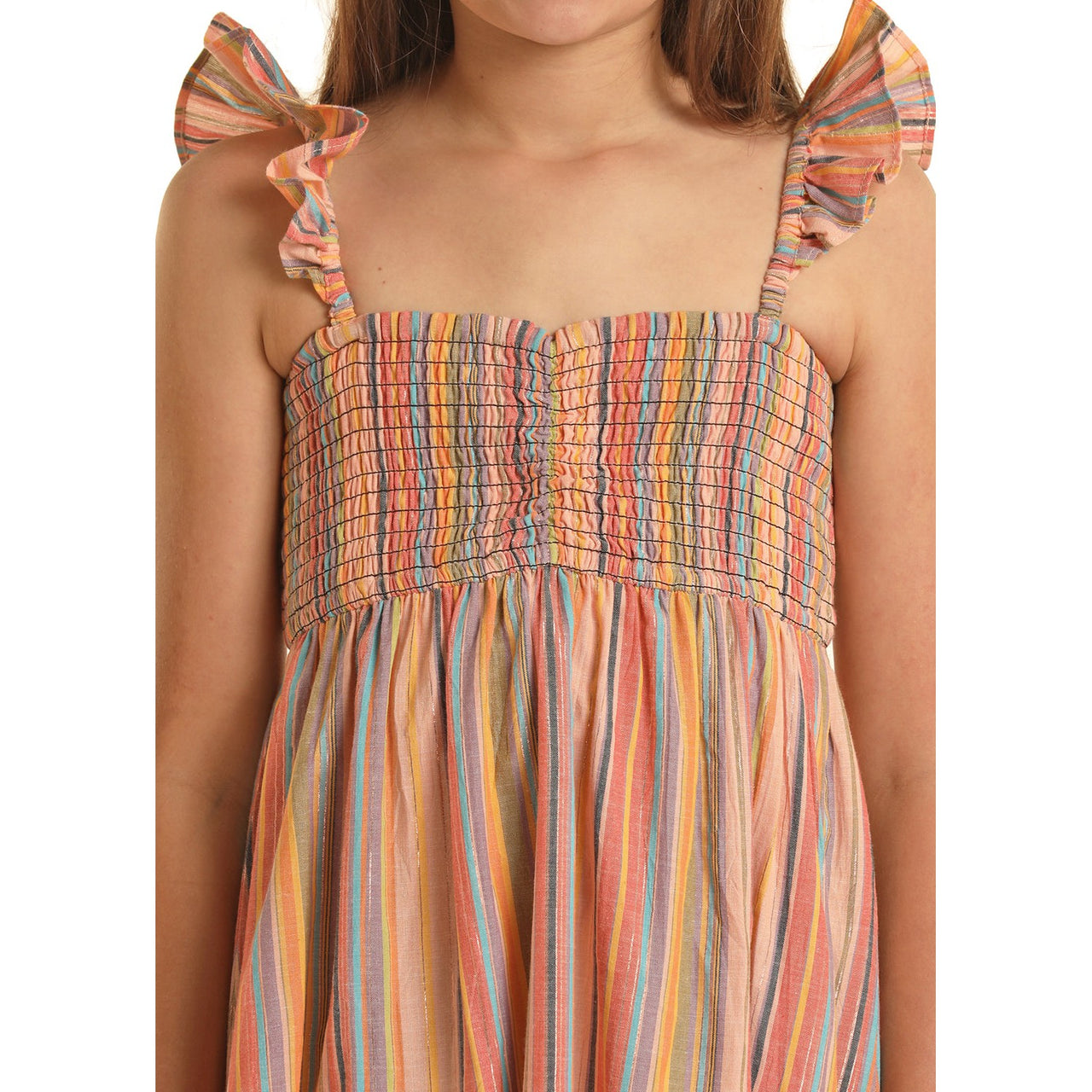 Rock & Roll Girl's Stripe Dress - Multi Colour