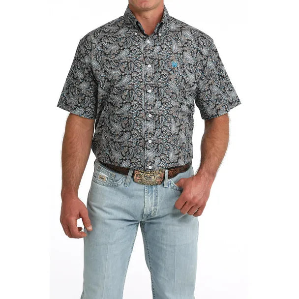 Cinch Men's Short Sleeve Print Shirt-Multi