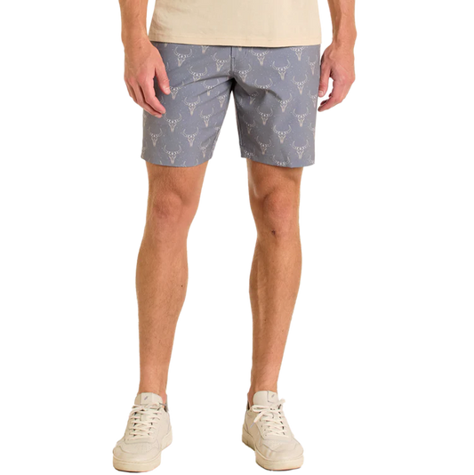 Rock & Roll Men's Longhorn Printed Chino Shorts- Grey