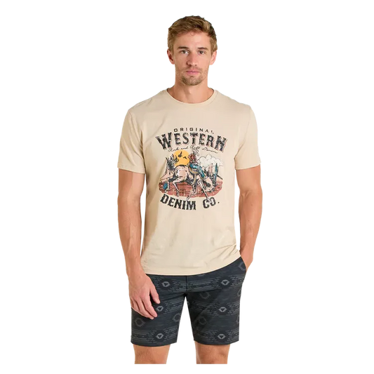 Rock & Roll Men's Aztec Printed Chino Shorts- Blue