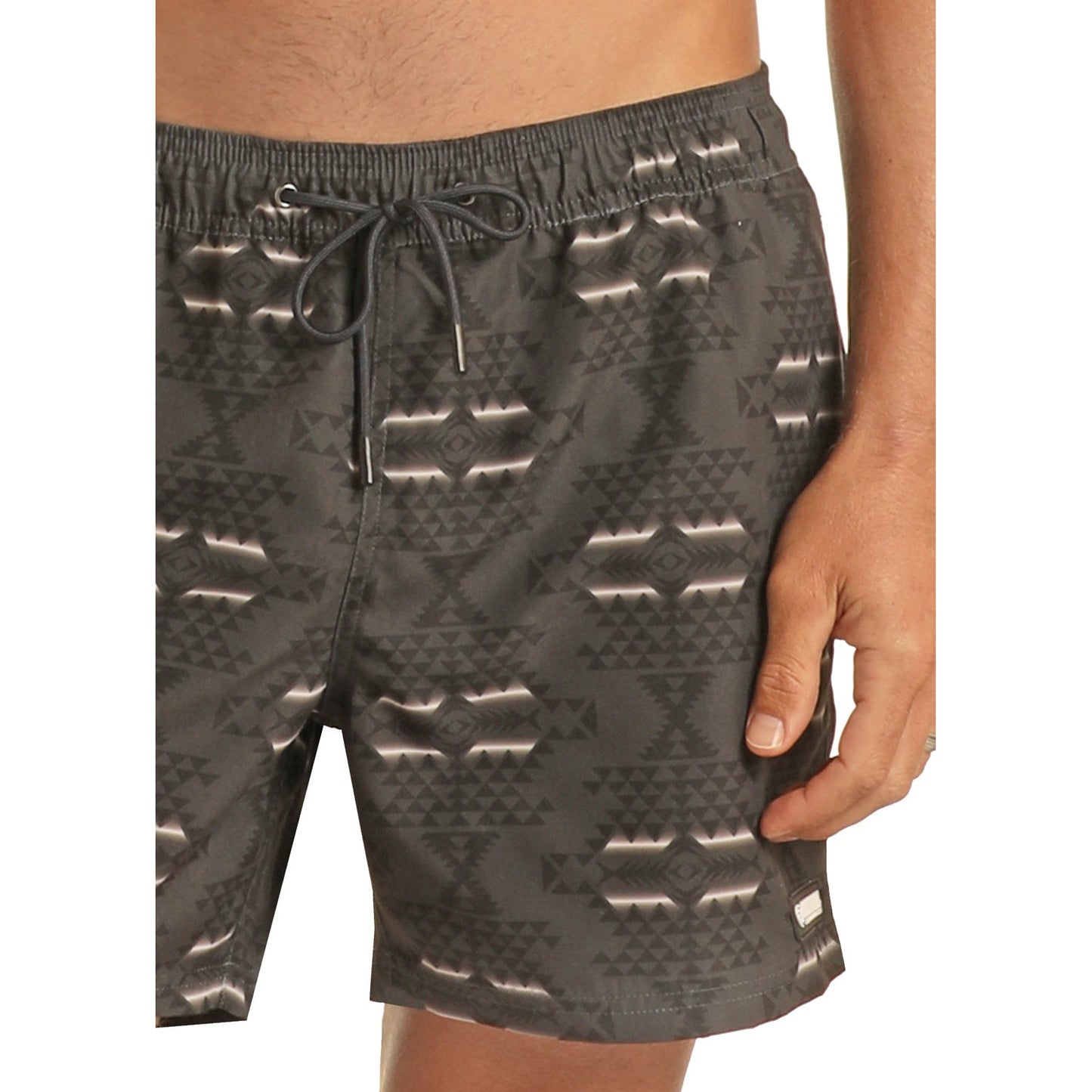 Rock & Roll Men's Aztec Swim Board Shorts - Black