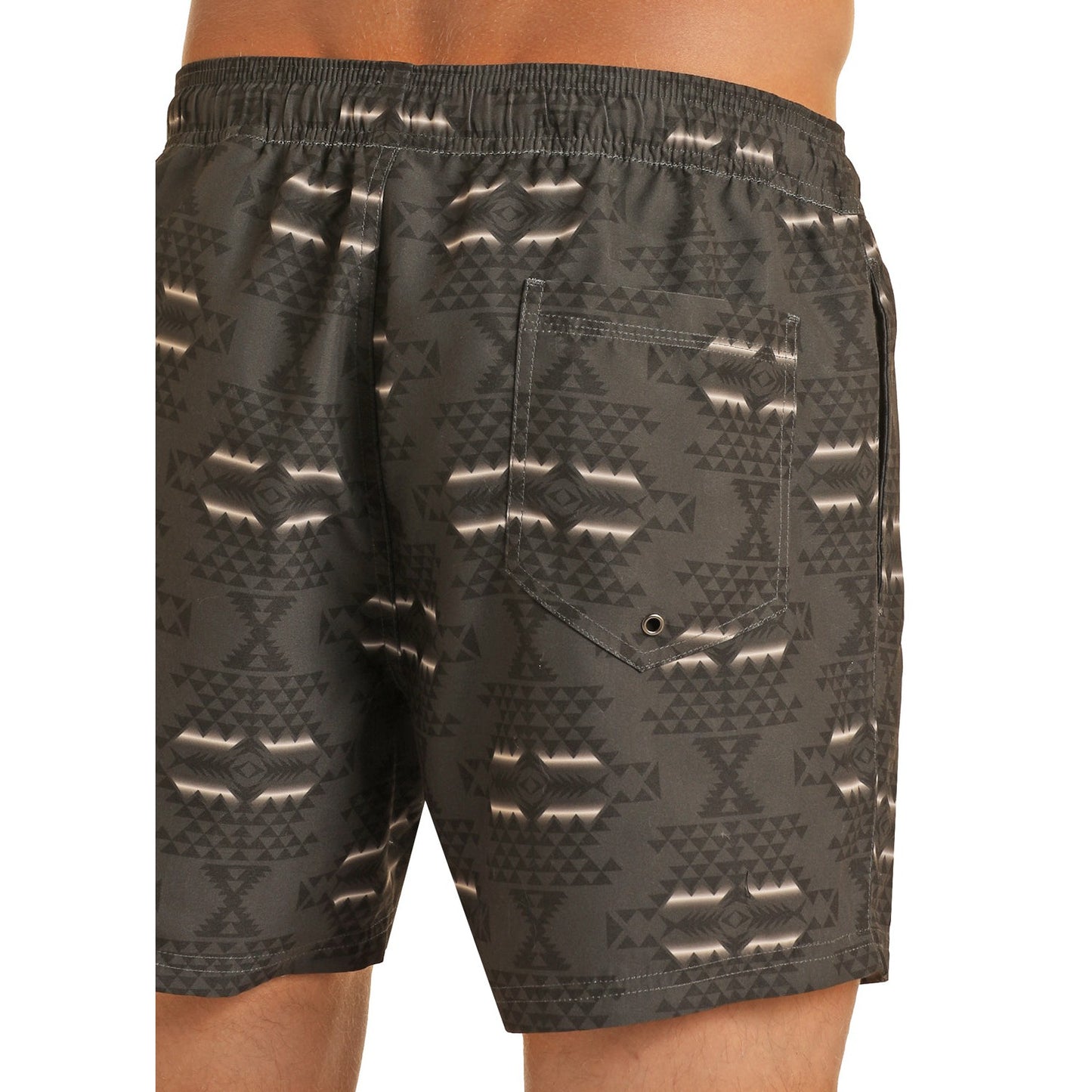 Rock & Roll Men's Aztec Swim Board Shorts - Black