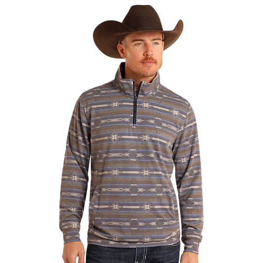 Rock & Roll Men's Performance Printed Pullover - Navy