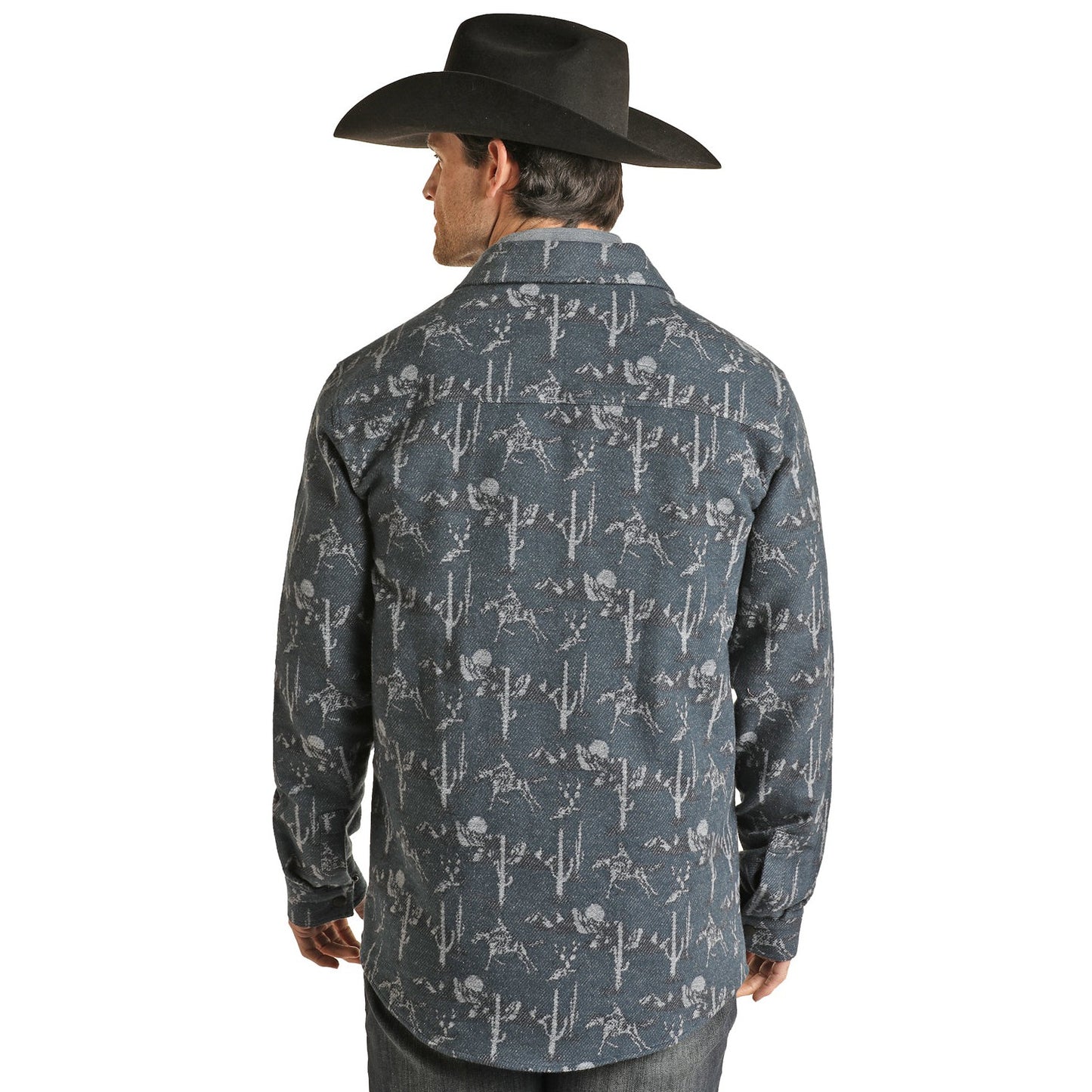 Rock & Roll Men's Convo. Jacquard Shirt Jacket - Blue