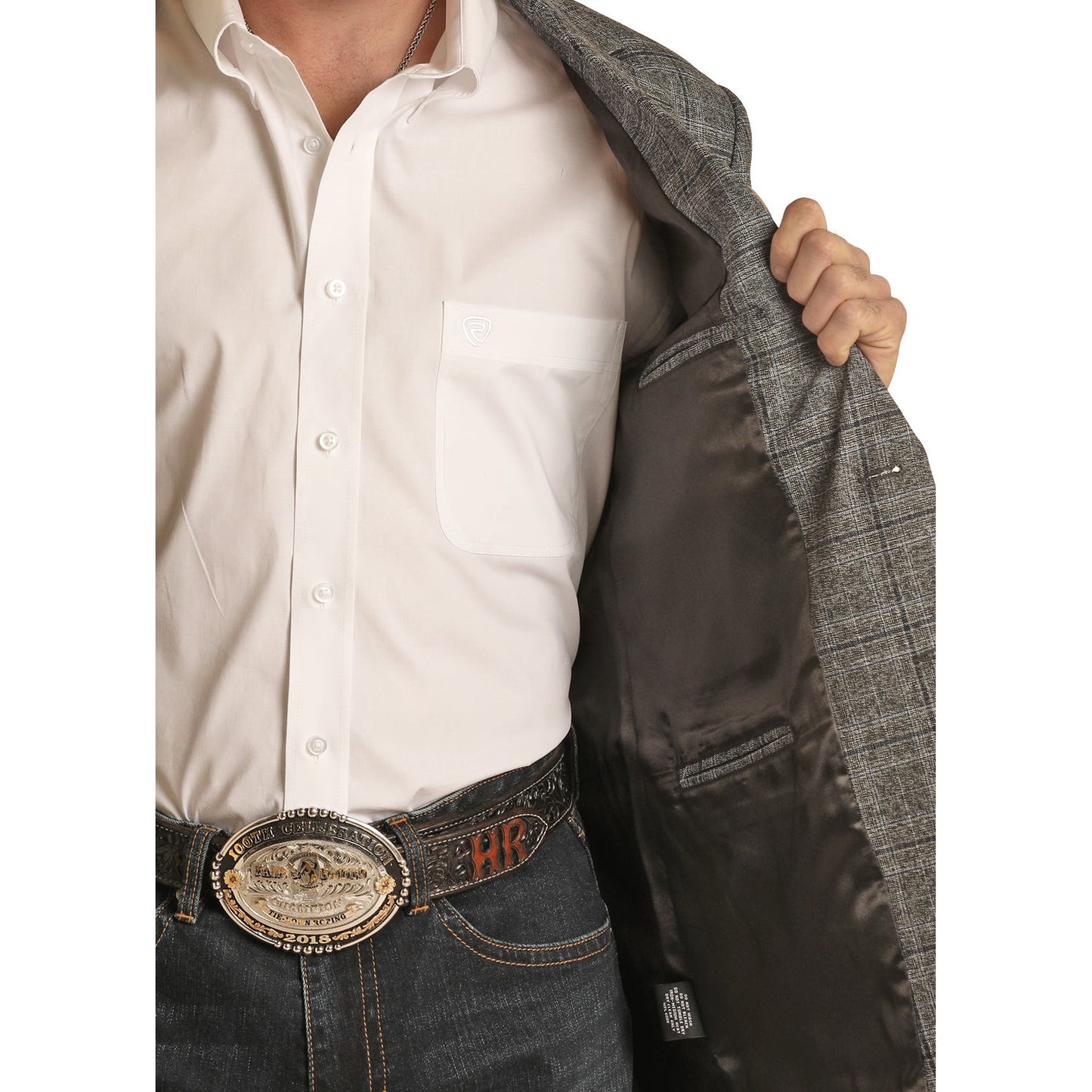 Rock & Roll Men's RRD Plaid Sports Coat - Charcoal