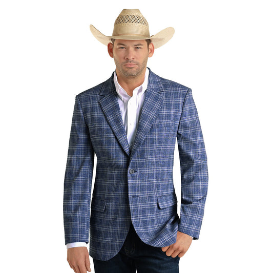 Rock & Roll Men's RRD Plaid Sports Coat - Blue
