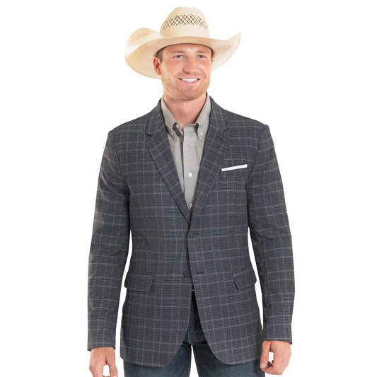 Rock & Roll Men's Glen Plaid Yarn Dye Sports Coat - Navy