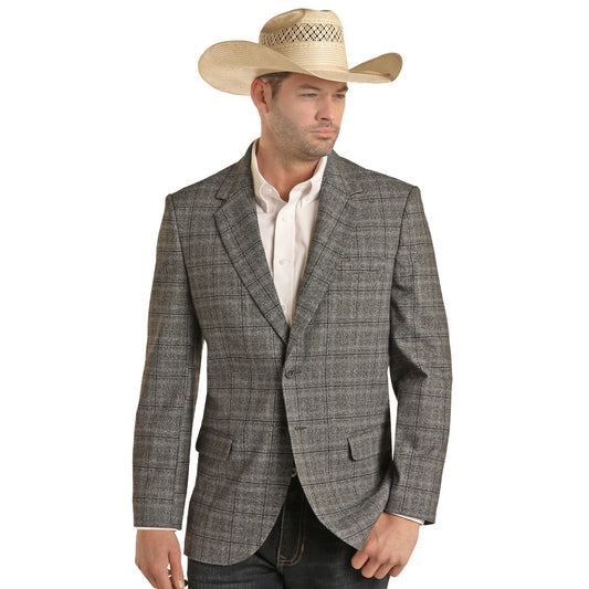 Rock & Roll Men's RRD Plaid Sports Coat - Charcoal