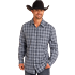 Rock & Roll Men's 2 Pocket Woven Long Sleeve Snap Shirt - Indigo