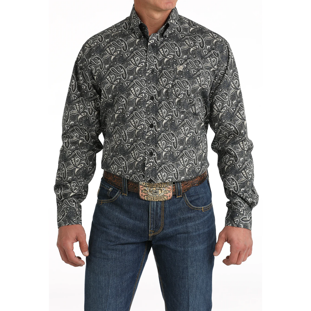 Cinch Men's Long Sleeve Western Shirt- Black