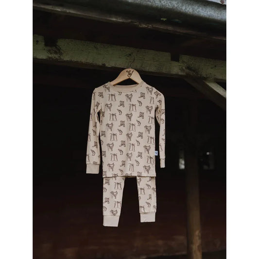 Sage West Toddler Tack Room Sleepwear Set - Cream